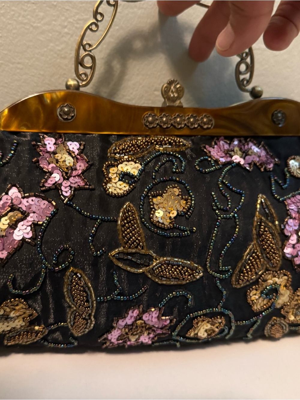 Vintage Beaded-Sequence Evening Clutch Bag - Picture 8 of 8